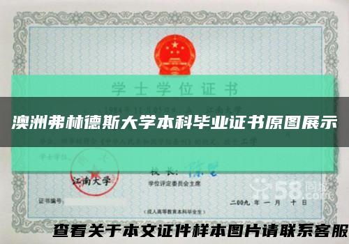 澳洲弗林德斯大学本科毕业证书原图展示缩略图