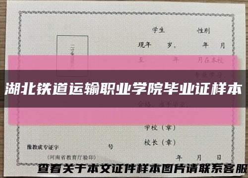 湖北铁道运输职业学院毕业证样本缩略图