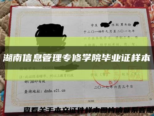 湖南信息管理专修学院毕业证样本缩略图