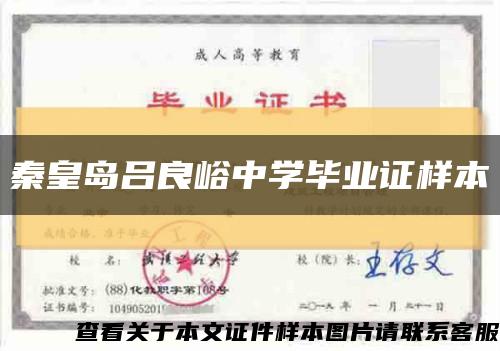 秦皇岛吕良峪中学毕业证样本缩略图