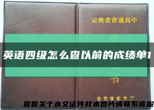 英语四级怎么查以前的成绩单1缩略图