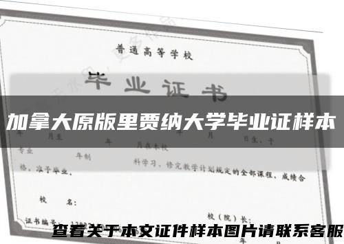 加拿大原版里贾纳大学毕业证样本缩略图