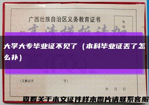 大学大专毕业证不见了（本科毕业证丢了怎么补）缩略图