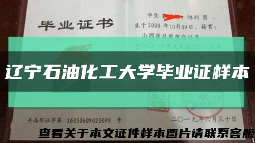 辽宁石油化工大学毕业证样本缩略图