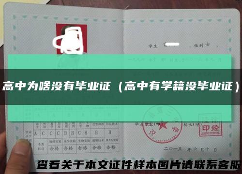 高中为啥没有毕业证（高中有学籍没毕业证）缩略图