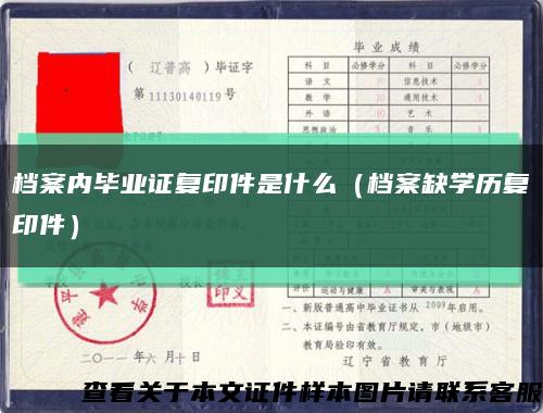 档案内毕业证复印件是什么（档案缺学历复印件）缩略图