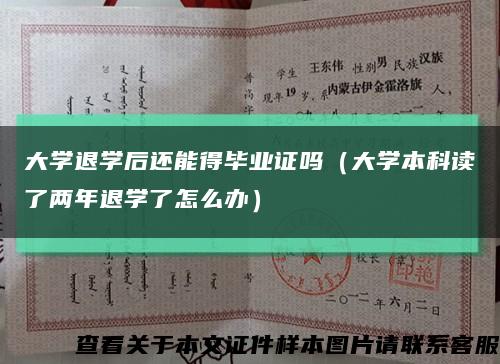 大学退学后还能得毕业证吗（大学本科读了两年退学了怎么办）缩略图