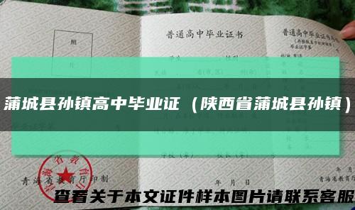 蒲城县孙镇高中毕业证（陕西省蒲城县孙镇）缩略图