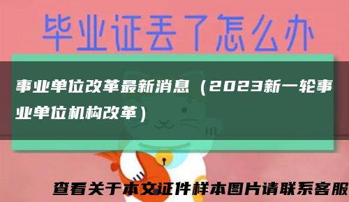 事业单位改革最新消息（2023新一轮事业单位机构改革）缩略图