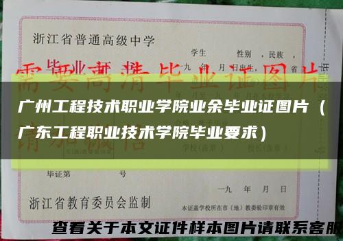 广州工程技术职业学院业余毕业证图片（广东工程职业技术学院毕业要求）缩略图