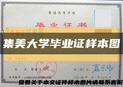 集美大学毕业证样本图缩略图