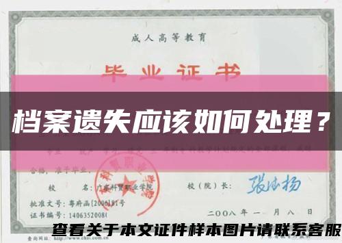 档案遗失应该如何处理？缩略图