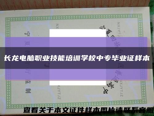 长龙电脑职业技能培训学校中专毕业证样本缩略图