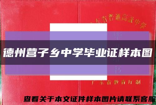 德州营子乡中学毕业证样本图缩略图