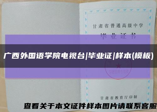 广西外国语学院电视台|毕业证|样本(模板)缩略图