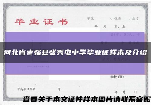 河北省枣强县张秀屯中学毕业证样本及介绍缩略图