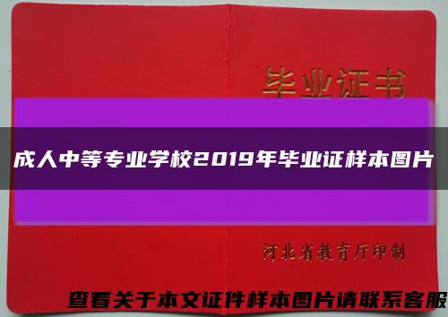 成人中等专业学校2019年毕业证样本图片缩略图