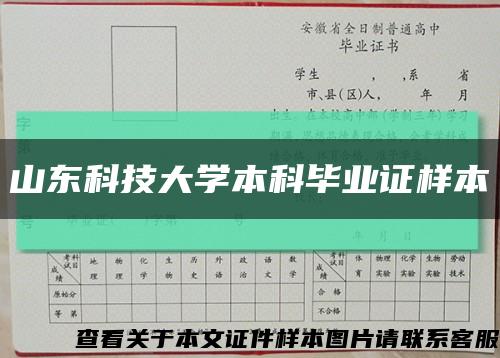 山东科技大学本科毕业证样本缩略图