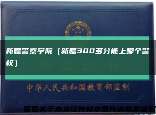 新疆警察学院（新疆300多分能上哪个警校）缩略图