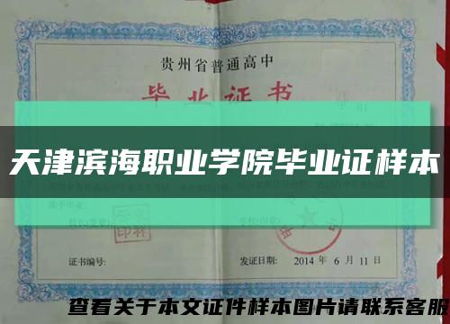 天津滨海职业学院毕业证样本缩略图