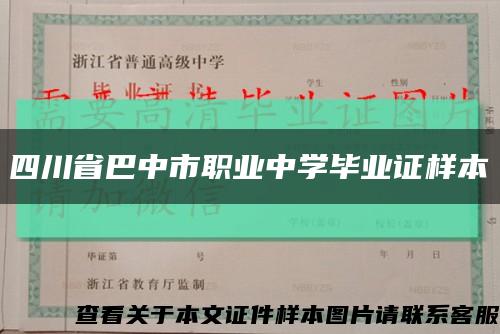 四川省巴中市职业中学毕业证样本缩略图