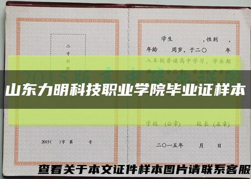 山东力明科技职业学院毕业证样本缩略图