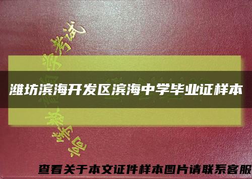 潍坊滨海开发区滨海中学毕业证样本缩略图