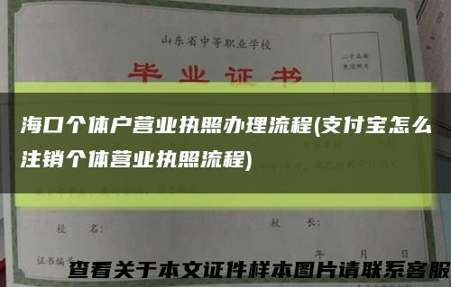 海口个体户营业执照办理流程(支付宝怎么注销个体营业执照流程)缩略图