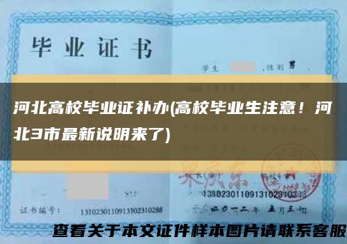 河北高校毕业证补办(高校毕业生注意！河北3市最新说明来了)缩略图