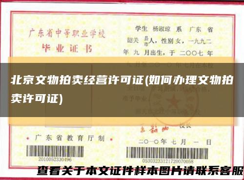 北京文物拍卖经营许可证(如何办理文物拍卖许可证)缩略图