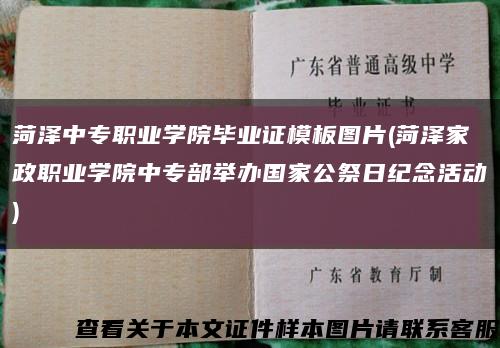 菏泽中专职业学院毕业证模板图片(菏泽家政职业学院中专部举办国家公祭日纪念活动)缩略图