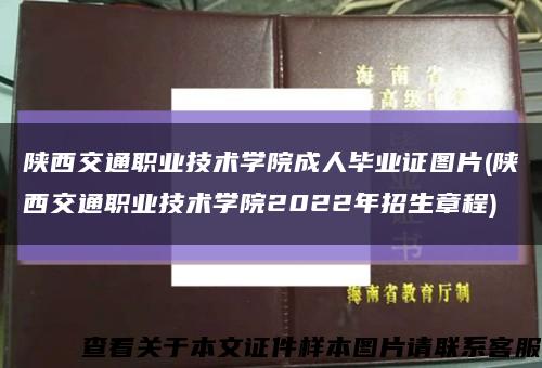 陕西交通职业技术学院成人毕业证图片(陕西交通职业技术学院2022年招生章程)缩略图