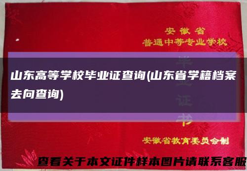 山东高等学校毕业证查询(山东省学籍档案去向查询)缩略图