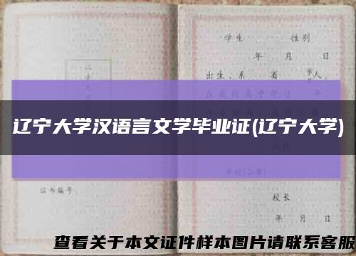 辽宁大学汉语言文学毕业证(辽宁大学)缩略图