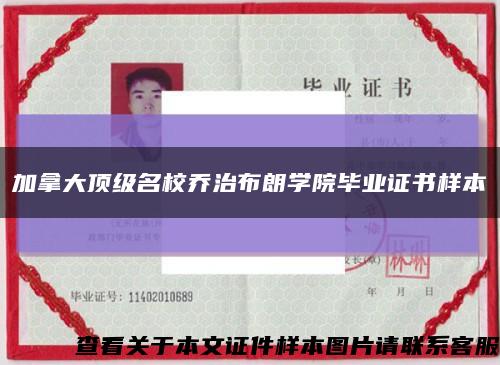 加拿大顶级名校乔治布朗学院毕业证书样本缩略图