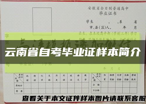 云南省自考毕业证样本简介缩略图