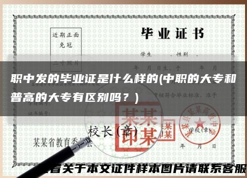 职中发的毕业证是什么样的(中职的大专和普高的大专有区别吗？)缩略图