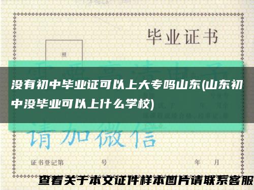 没有初中毕业证可以上大专吗山东(山东初中没毕业可以上什么学校)缩略图