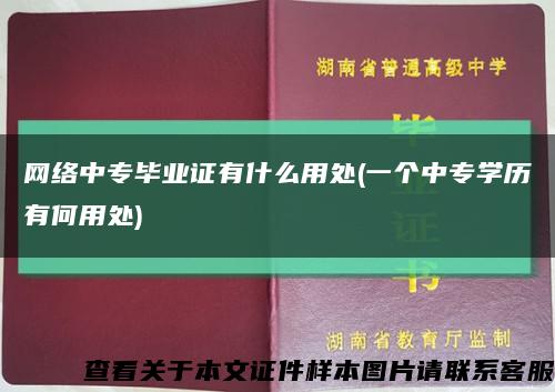 网络中专毕业证有什么用处(一个中专学历有何用处)缩略图