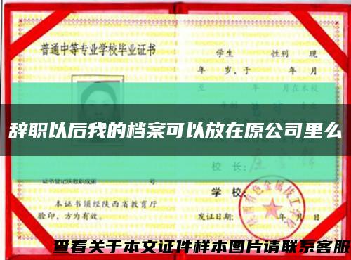 辞职以后我的档案可以放在原公司里么缩略图