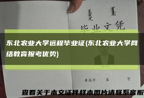 东北农业大学远程毕业证(东北农业大学网络教育报考优势)缩略图