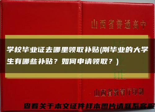 学校毕业证去哪里领取补贴(刚毕业的大学生有哪些补贴？如何申请领取？)缩略图