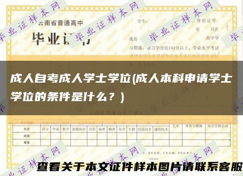 成人自考成人学士学位(成人本科申请学士学位的条件是什么？)缩略图