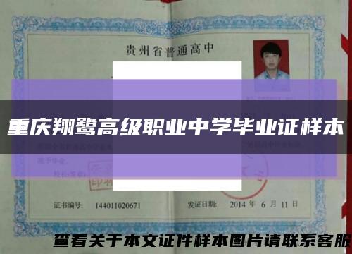 重庆翔鹭高级职业中学毕业证样本缩略图