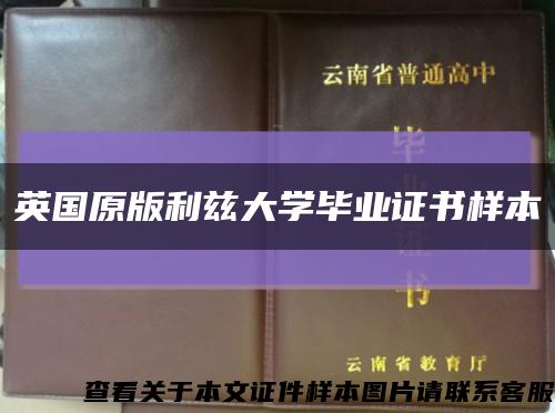 英国原版利兹大学毕业证书样本缩略图