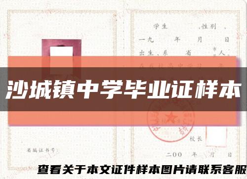 沙城镇中学毕业证样本缩略图