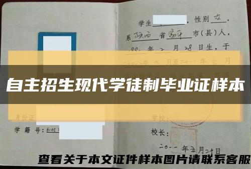 自主招生现代学徒制毕业证样本缩略图