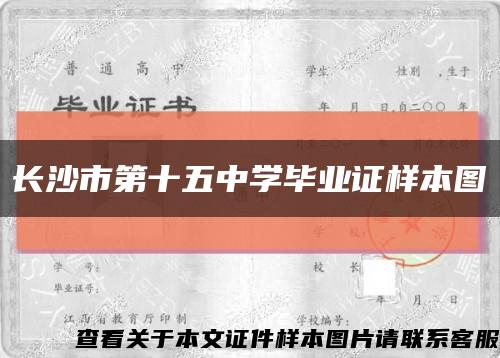 长沙市第十五中学毕业证样本图缩略图