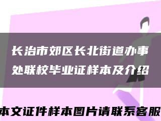 长治市郊区长北街道办事处联校毕业证样本及介绍缩略图