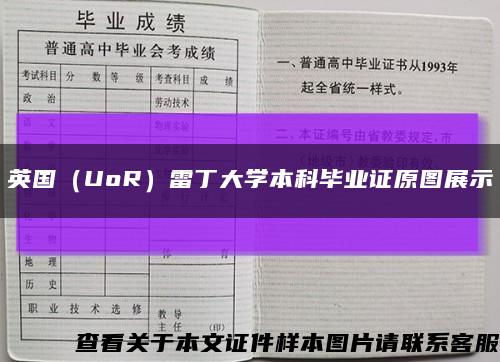 英国（UoR）雷丁大学本科毕业证原图展示缩略图